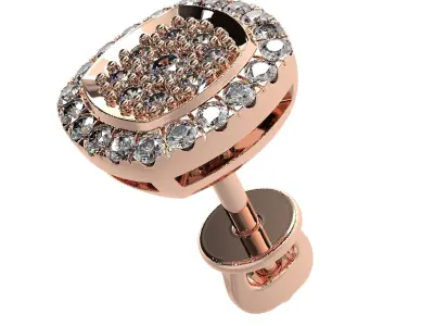 Jewelry earring with diamonds 3D print model