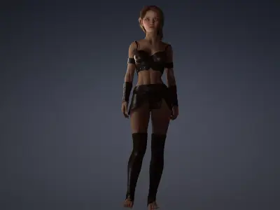 Dual Souls Aurelia  1 of 10 Female Gladiator Realistic  Rigged Low-poly 3D model