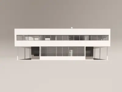 Villa Savoye Le Corbusier Low Poly Low-poly 3D model