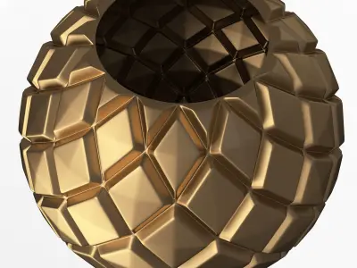 Sphere  with Rombs CNC Low-poly 3D model