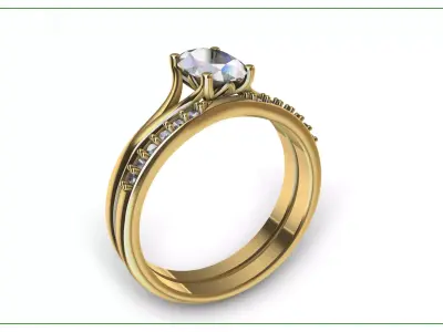 Eternity Solitaire Band Free 3D print model