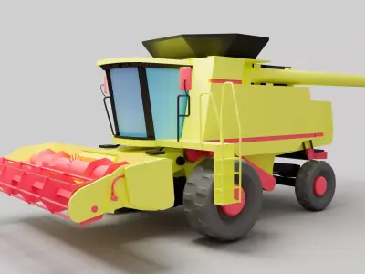 Cartoon Farming Vehicle Pack Fully Rigged Game Ready 3D Models Low-poly 3D model
