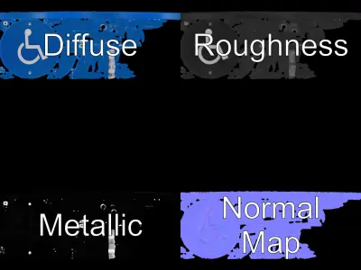 Accessible Sign Model Pack Low-poly 3D model