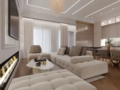 Living room design 3dmax 3D model