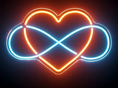 Infinity Heart Neon Sign 3D model
