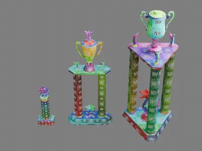 Column Trophies Low-poly 3D model