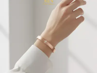 Fleur Gold Bracelet  Minimalist Royal Jewelry  18k Rose Gold 3D print model