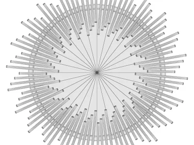 Modern Sunburst Framed Wall Mirror 3D model