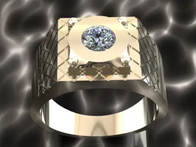 Diamond Men Ring  3D print model