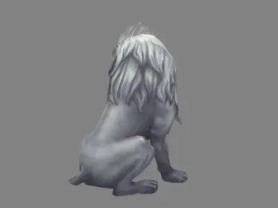Stone Lion Sculpture - The Lion King Low-poly 3D model