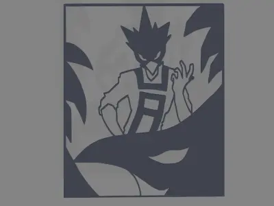 TOKOYAMI WALL DECORATION STENCIL BOKU NO HERO Free 3D print model