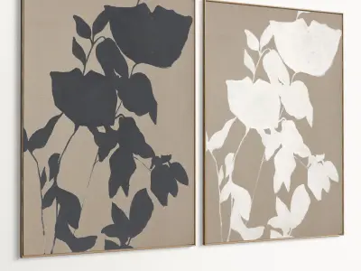 Plaster Two Photo Frame 487 Low-poly 3D model