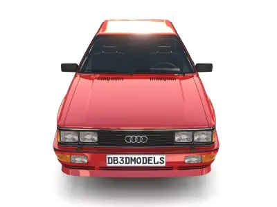 1981 Audi Coupe Quattro with interior Red 3D model