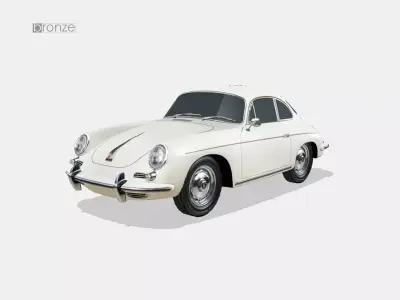 Porsche 356 B Low-poly 3D model