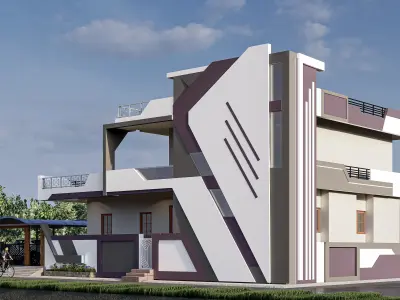 EXTERIOR HOUSE SCENE 3D model