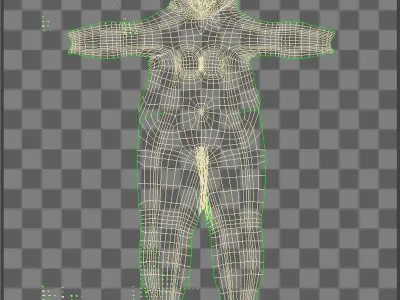 low poly female 3D model body Low-poly 3D model