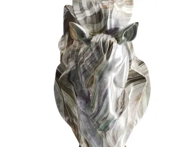 Horse statue Low-poly 3D model 8