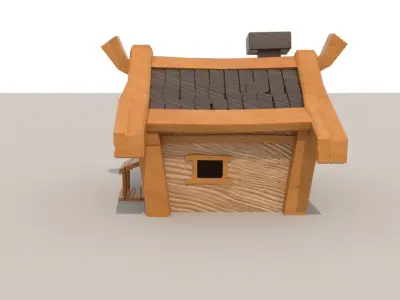 Small Wooden Forest Hut Free low-poly 3D model