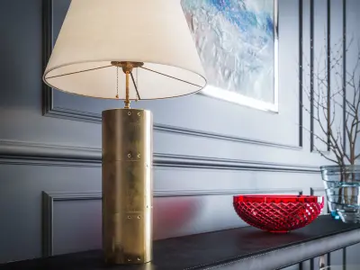 Console Collection table with abstract painting on wall