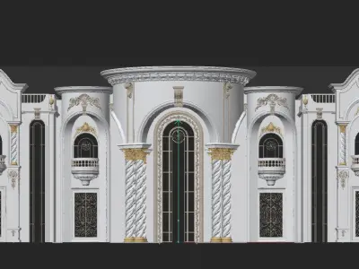 Royal Decorative Palace Facade 3D model
