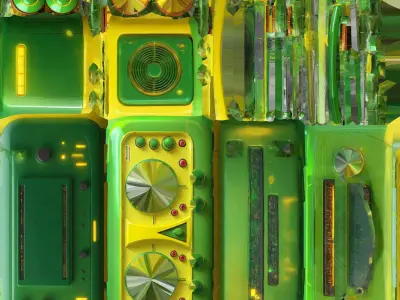 Vintage stylized radio electronics Low-poly 3D model