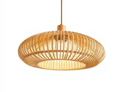 Elegant Bamboo Pendant Lamp model pack for interior design Low-poly 3D model