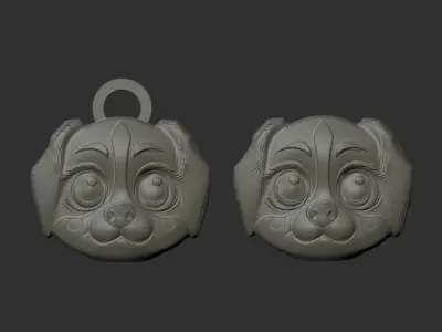 dog two side pentant  3D print model
