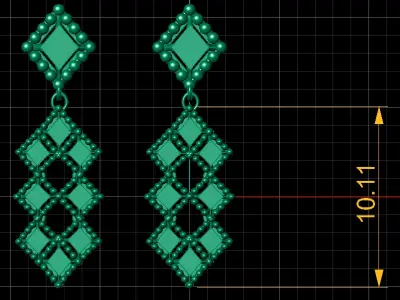 INDIAN STYLE LUXURY GOLD EARRING 3D PRINTABLE MODEL 3D print model