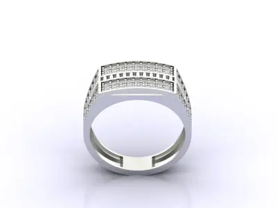 Print Ready STL 3DM  Gents Rings Diamond Men Ring  3D print model 145