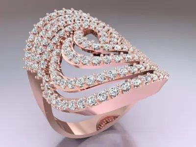 Diamond Ring - Womens Rings - N2359 3D print model