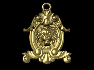 lion necklace 3D print model