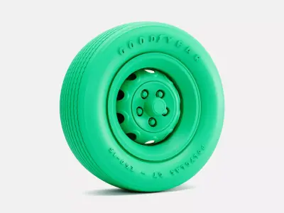 15x6 Mopar Rallye Wheel Goodyear Polyglas E60 Tire 3D print model