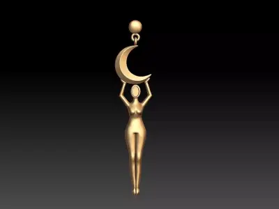 Crescent Moon Earrings 3D print model