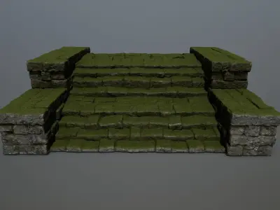 Ruin Stairs Low-poly 3D model