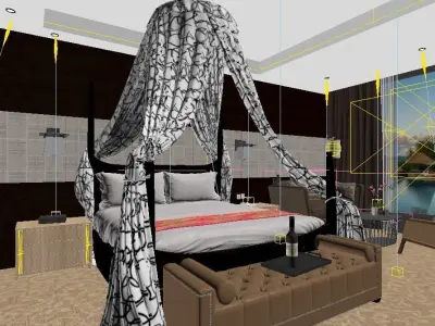 Mexican Style Five Star Resort Hotel Room Design 3D model