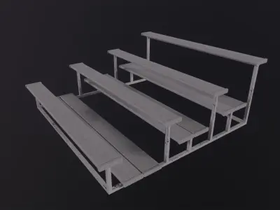 Football Soccer Bleacher 3D Model Low-poly 3D model