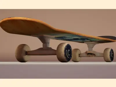 Skateboard with painting 3D model