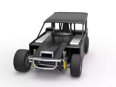 Vintage Dirt Modified stock car Version 6 Scale 1 to 25 3D print model