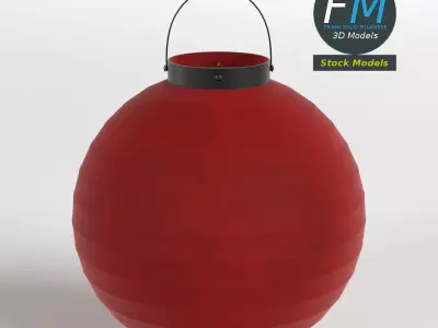 Japanese paper lantern 1 3D model