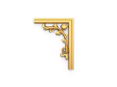 Classic carved corner decor ornament 364 3D model