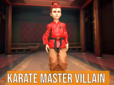 Karate Master Villain model pack Low-poly 3D model