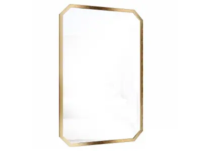Medium Octagonal Gold Beveled Glass Classic Accent Mirror 3D model