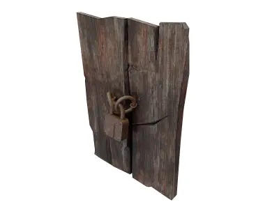 Grungy door lock   Low-poly 3D model