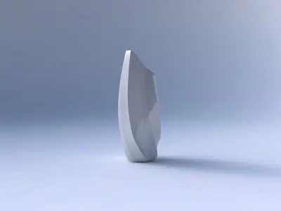Vase twisted bent hexagon with bands 3D print model
