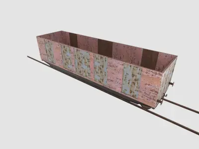 Train wagon complete texture and material Low-poly 3D model Low-poly 3D model