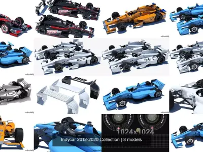 Indycar 2012-2020 Collection 3D Model Pack