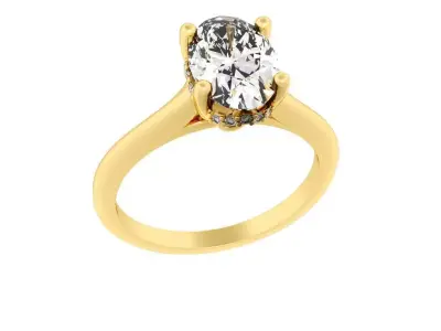 OVAL Cut Hidden Halo Engagement  3D print model