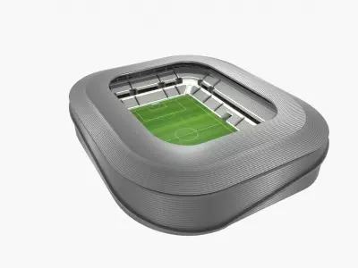 Soccer Stadium Low-poly 3D model 4