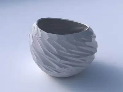 Bowl compressed 2 with fine twisted organic cells 3D print model