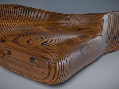 Modern Parametric Bench 3D Model 3D model